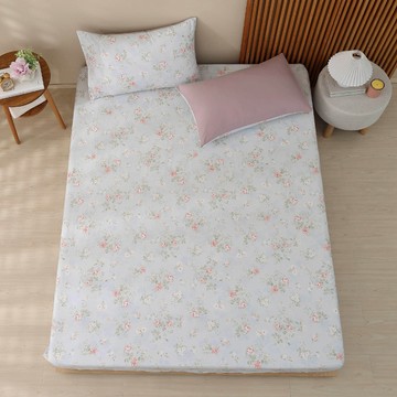 Hong Yew Bedding 鴻宇寢飾 100%精梳純棉床包 + 枕套 2個 台灣製 C20161  娜塔 花卉  King Size(180 x 210cm)