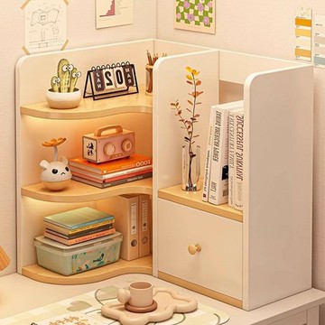 桌上轉角書架置物架簡易家用一體書桌小書柜辦公桌多層儲物收納架 幸福驛站
