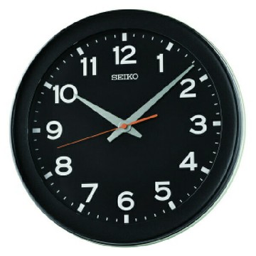 seiko SK037 精工鐘 (QXA835K) 簡約數字滑動式秒針圓形掛鐘 黑色  36.8cm｜樂天領券現折★全館特惠中★指定刷卡回饋10%