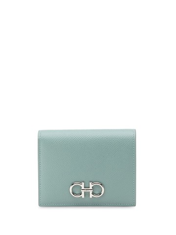 Ferragamo - Gancini leather wallet - women - CALFSKIN/Fabric/CALFSKIN - One Size - Blue
