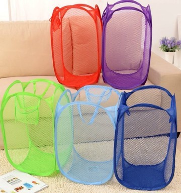 折疊式收納籃 透氣網狀洗衣籃 收納箱 髒衣籃 玩具籃 置物箱 置物籃 收納籃 ♚MY COLOR♚【Z001】