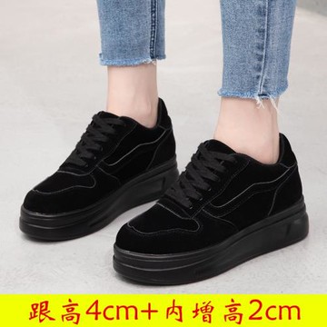小個子內增高8cm女鞋小碼313233休閑百搭黑色老爹鞋女舒適不累腳