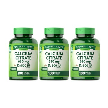 綠萃淨 勇健檸檬酸鈣+維生素D3錠(100錠x3瓶)組