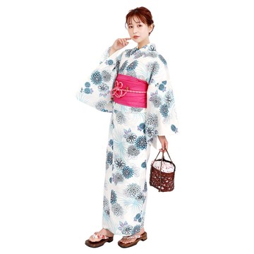 日本 和服 女性 梭織 浴衣 腰封 2件組 F Size x40-23b yukata