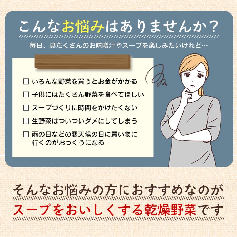 乾燥野菜ミックス 国産 味噌汁の具 乾燥 ラーメン具材 常備菜 玉ねぎ にんじん キャベツ 小松菜 時短料理 一人暮らし スープ 汁物 ドライベジ