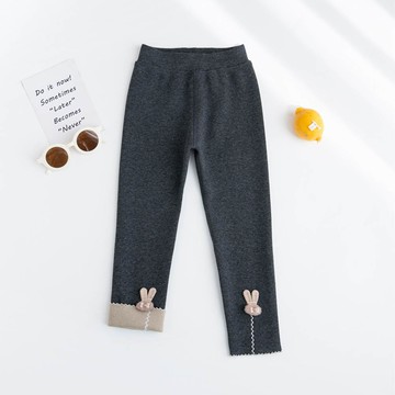 FANMOU - 厚棉童趣內搭褲-小兔子-深灰