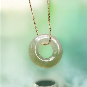 【願‧平安】冰飄綠翡翠平安扣吊飾 | 天然緬甸玉翡翠A貨 | 送禮