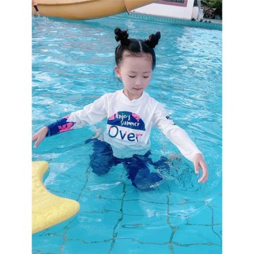 兒童泳衣女分體速干長袖防曬水母衣沖浪服中小童男女童潛水服套裝