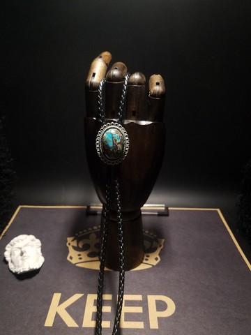 藍色帝王石保羅領帶領結寶石bolo tie西部牛仔領帶