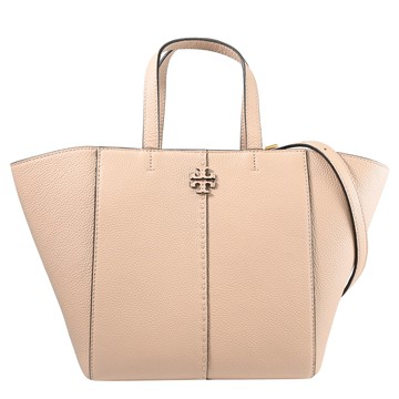 TORY BURCH 147574 經典荔枝皮革兩用包.裸粉色