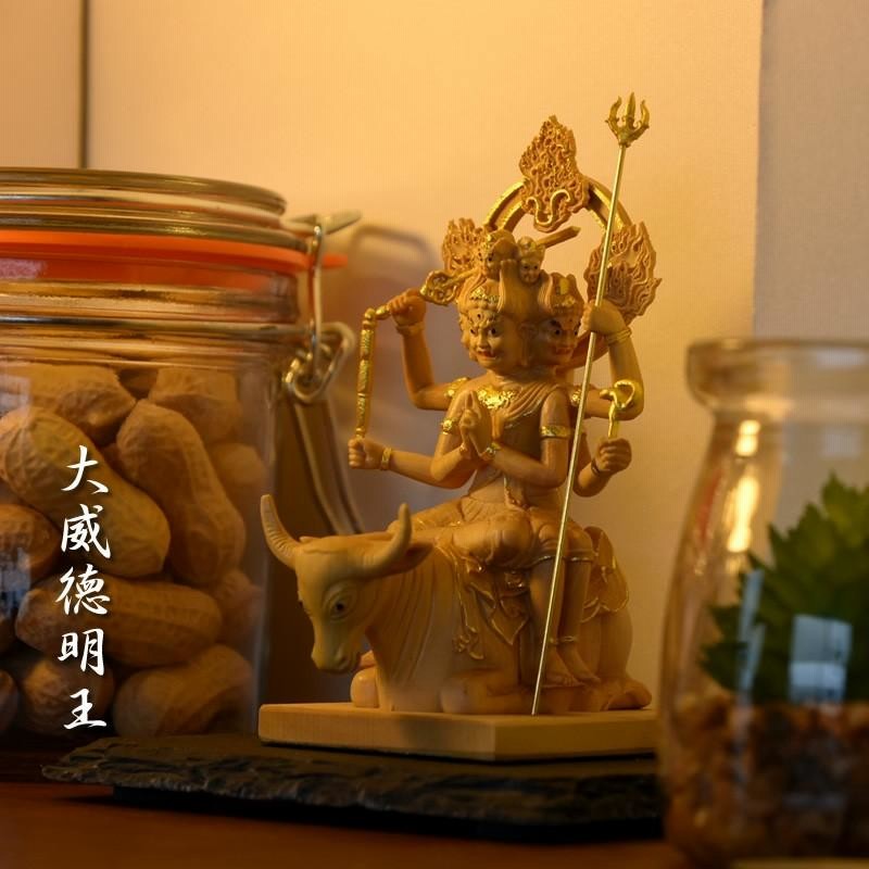 木彫り仏像-小仏 東寺形【五大明王】 柘植 金泥仕様 総高15cm 木彫り仏像-小仏 東寺形【五大明王】 柘植 金泥仕様 総高15cm
