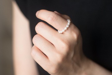 白色小珍珠軟戒