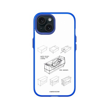 iPhone 15 Clear 激光藍 - Sketch Factory - 辦公室小物素描