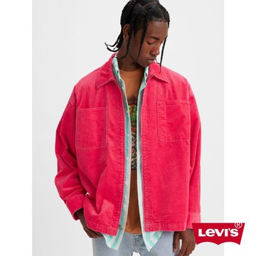 Levis 滑板系列 男款 街頭寬鬆版燈心絨外套 覆盆子