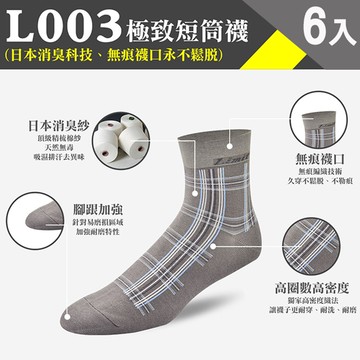 【LIMIT】極致短筒襪(格紋灰)