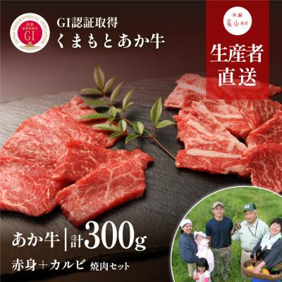 ふるさと納税 産山村 くまもとあか牛 焼肉セット　赤身肉 カルビ(150g×2パック)