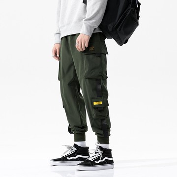 TOP_KOREA 潮流 工作褲 工裝褲 口袋織帶綁帶長褲(蝦皮限定款) J578