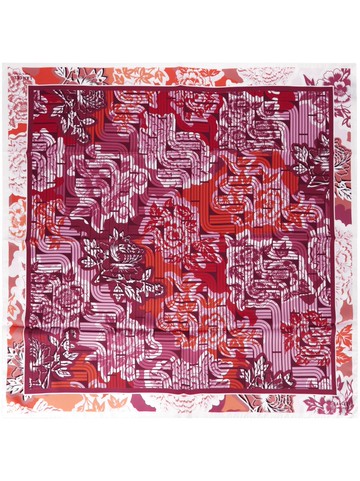 Lancel - Pivoine Optical-print silk scarf - women - Silk - One Size - Red