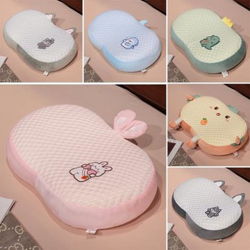 夏季新款創意卡通涼感冰豆豆乳膠貓肚皮枕頭記憶棉枕芯護頸側睡枕