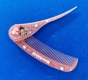 【震撼精品百貨】monchhichi 夢奇奇 摺疊扁梳 愛心粉色#19210 震撼日式精品百貨