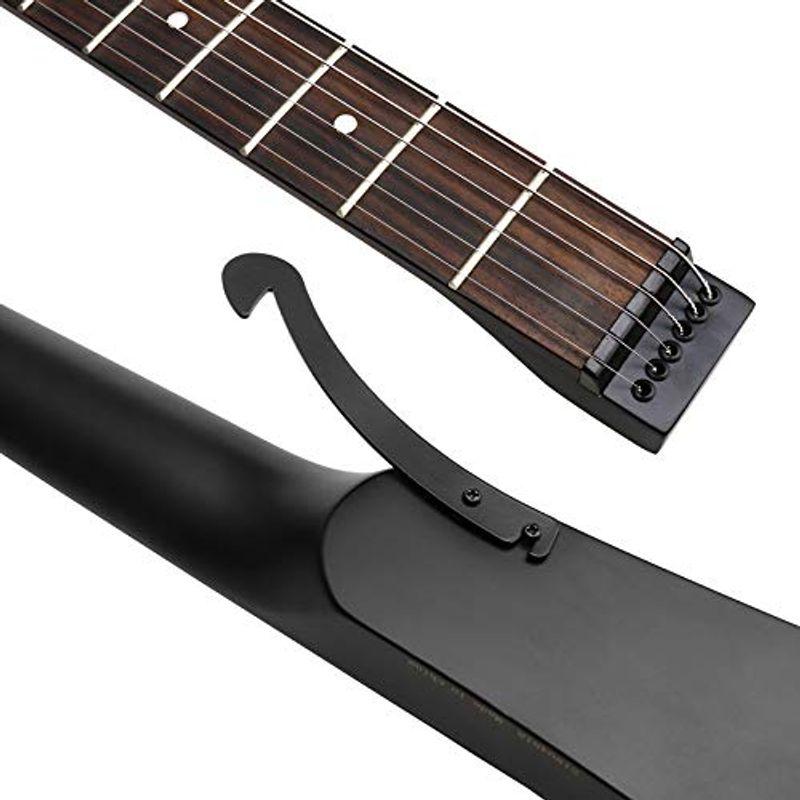 Anygigポータブルトラベルエレキギター 82CM 1.6KG ブラック 25.5フルスケールギグバッグ付き右利き用 黒