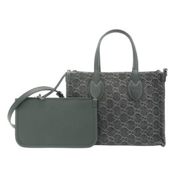 Gucci 古馳 展示品 Ophidia GG 牛仔緹花布手提/斜背兩用包(772183-黑)