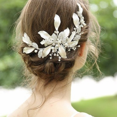 ヘッドドレス ヘアアクセサリー ウェディング 結婚式 ブライダル ウエディング 髪飾り 二次会 パーティー リーフ シルバー 発表会 演奏会 卒業式 通販 Lineポイント最大get Lineショッピング