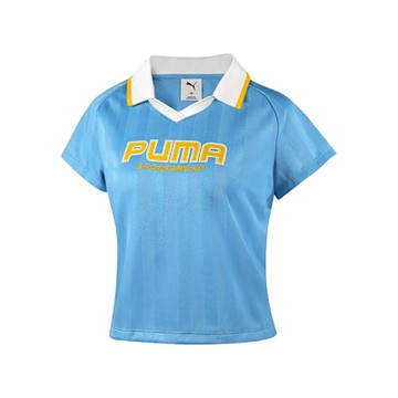 Puma 短版Polo衫 BTG 女款 上衣 藍 黃 復古 王淨著用款 亞版 63172657