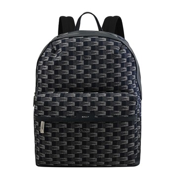 BALLY 6306642 BORD TREKK 錦旗LOGO緹花商旅大後背包.午夜藍