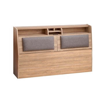 【本木】瑞亞 北歐簡約靠枕插座床頭-單大3.5尺雪松