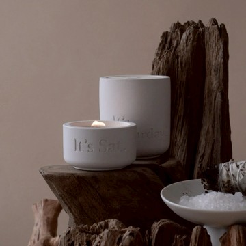 [ It's Saturday! ] No.001 木質調｜經典白 - 清晨海浪 水泥香氛蠟燭