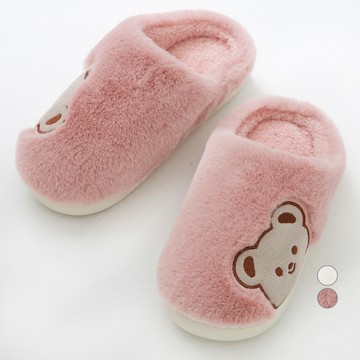 CARET 女款熊圖案毛絨內裡室內鞋  225  粉紅色