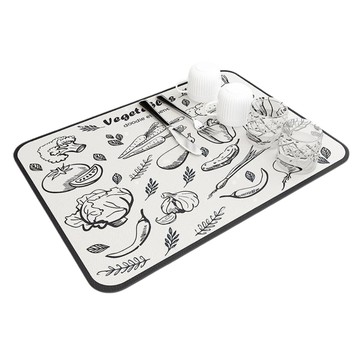 美食系 餐具/餐桌吸水墊  40 x 30cm  1個  蔬菜白