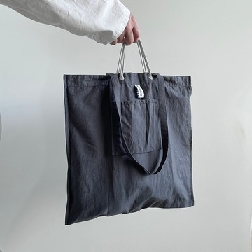 DAILY 2way 托特包 炭灰色 水洗棉質 獨特反轉設計