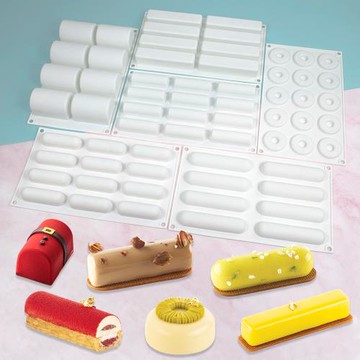 長條形慕斯蛋糕模具橢圓長條法式甜點夾心硅膠橢圓柱方塊條茄子模