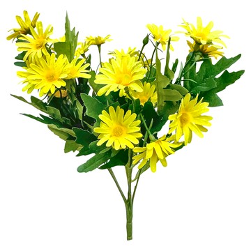 FLORAL M 仿真花 英式花園小雛菊花束 無需照料 持久綻放 居家裝飾  1個  優雅黃