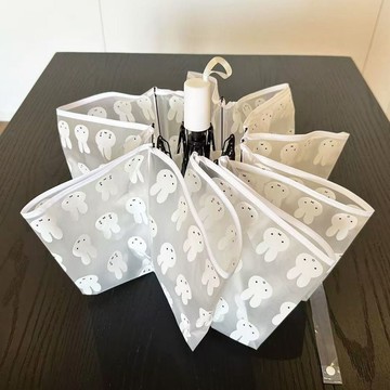 臺灣/🌸雨傘 折疊傘 遮陽傘 自動雨傘米菲磨砂晴雨兩用清新透明雨傘可愛學生全自動便攜兒童卡通摺疊