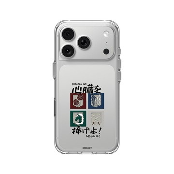 iPhone 18 Pro Clear Case（相機按鈕） 透明 - 進擊的巨人 Attack On Titan - S2&S3 - 獻出你的心臟！