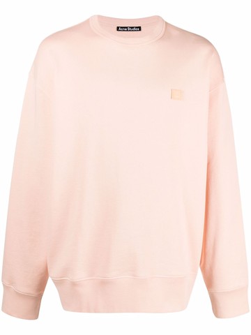 Acne Studios - face-patch crew neck sweatshirt - unisex - Organic Cotton - XS - Pink