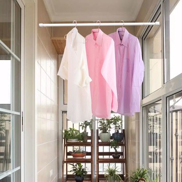 免打孔伸縮桿門簾桿半簾直桿桿拖浴簾桿窗簾桿多功能收納桿晾衣桿