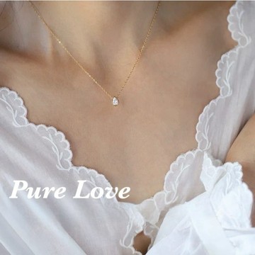 Pure Love樂芙 / 正韓 鈦鋼【316L醫療鋼】G01079水滴鋯石鎖骨鏈 短項鏈 / 金