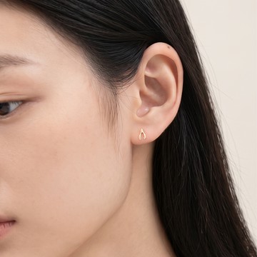 Haute | 9K金許願骨鋯鑽耳環 （單支販售）