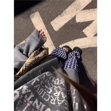 韓系慵懶灰色毛衣女秋冬加厚字母提花圓領針織衫寬松套頭長袖上衣