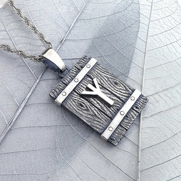 Algiz Rune.Elhaz Rune.Runic Pendant.Viking Pendant.Rune Pendant.Rune 珠寶。