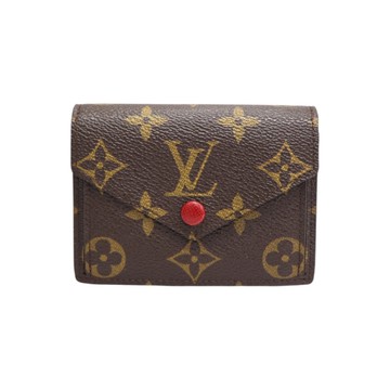 LOUIS VUITTON LV 路易威登 棕色 原花帆布 Marie 扣式 短夾 M93802 【二手名牌BRAND OFF】