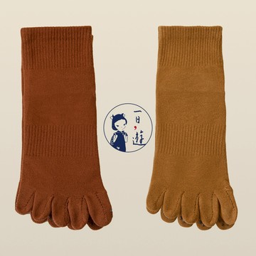 NicoFun 愛定做 2雙 五趾襪 短筒襪 五指襪 分趾針織襪 禪服 修行 佛教 海清 道服（女款22.5-25cm）