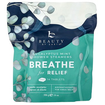 Beauty By Earth, Breathe 舒緩淋浴片，桉樹薄荷，14 片