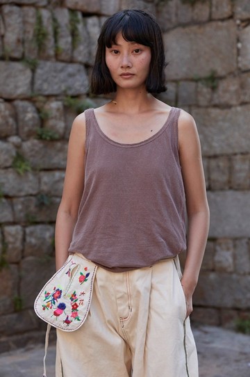 復古文青 棉麻針織背心