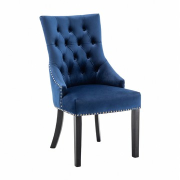 E-home Priya普利亞奢華拉扣微翼木質腳休閒餐椅-四色可選藍色