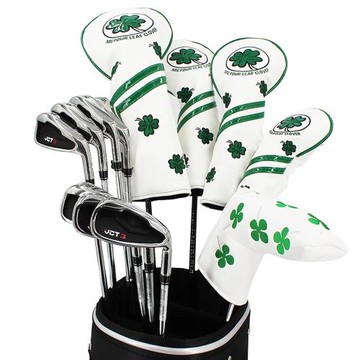 新款高爾夫球木桿桿套 四葉草刺繡木桿桿頭套1號木桿套防水UT帽套